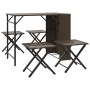 Juego de comedor de jardín plegable 5 piezas ratán PE marrón de , Conjuntos de jardín - Ref: Foro24-365945, Precio: 171,65 €,...