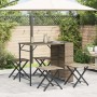 Juego de comedor de jardín plegable 5 piezas ratán PE beige de , Conjuntos de jardín - Ref: Foro24-365947, Precio: 171,65 €, ...