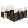 Set de mesa y sillas jardín 7 pzas con cojines ratán PE marrón de , Conjuntos de jardín - Ref: Foro24-3277193, Precio: 914,05...