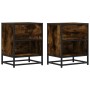 Mesitas noche 2 uds madera ingeniería roble ahumado 40x31x50 cm de , Mesitas de noche - Ref: Foro24-848689, Precio: 74,27 €, ...