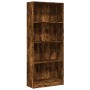 Estantería madera de ingeniería roble ahumado 60x24x143 cm de , Librerías y estanterías - Ref: Foro24-857816, Precio: 63,89 €...