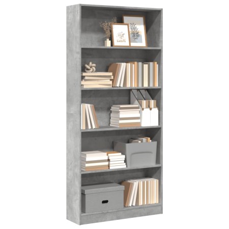 Estantería de madera de ingeniería gris hormigón 80x24x176 cm de , Librerías y estanterías - Ref: Foro24-857856, Precio: 66,3...