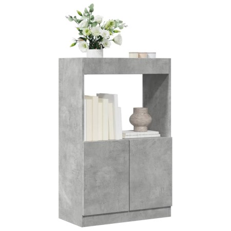 Aparador de madera de ingeniería gris hormigón 63x33x100 cm de , Librerías y estanterías - Ref: Foro24-855100, Precio: 62,23 ...