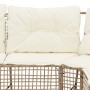 Sofá de jardín forma de L con cojines y taburete ratán PE beige de , Sofás de exterior - Ref: Foro24-365896, Precio: 358,10 €...