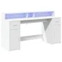 Escritorio con luz LED madera ingeniería blanco 160x55x91 cm de , Escritorios - Ref: Foro24-3309429, Precio: 192,89 €, Descue...