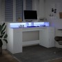 Escritorio con luz LED madera ingeniería blanco 160x55x91 cm de , Escritorios - Ref: Foro24-3309429, Precio: 198,92 €, Descue...