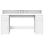 Escritorio con luz LED madera ingeniería blanco 160x55x91 cm de , Escritorios - Ref: Foro24-3309429, Precio: 192,89 €, Descue...
