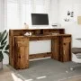 Escritorio con LED madera ingeniería envejecida 160x55x91 cm de , Escritorios - Ref: Foro24-3309436, Precio: 187,20 €, Descue...