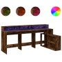 Escritorio con LED madera ingeniería roble ahumado 200x104x91cm de , Escritorios - Ref: Foro24-3309469, Precio: 188,97 €, Des...