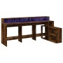Escritorio con LED madera ingeniería roble ahumado 200x104x91cm de , Escritorios - Ref: Foro24-3309469, Precio: 188,97 €, Des...