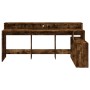 Escritorio con LED madera ingeniería roble ahumado 200x104x91cm de , Escritorios - Ref: Foro24-3309469, Precio: 188,97 €, Des...