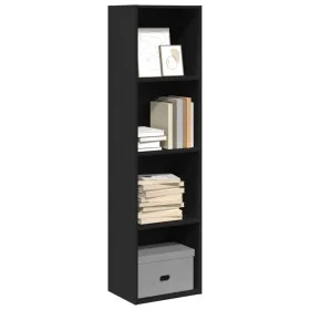 Estantería de madera de ingeniería negra 40x30x152 cm de , Librerías y estanterías - Ref: Foro24-857877, Precio: 58,36 €, Des...