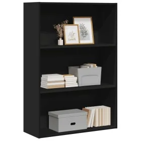 Estantería de madera de ingeniería negra 80x30x114 cm de , Librerías y estanterías - Ref: Foro24-857932, Precio: 60,10 €, Des...