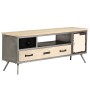 Mueble para TV de madera de mango maciza y acero 120x30x45 cm en Muebles TV | Comprar online en Foru.es