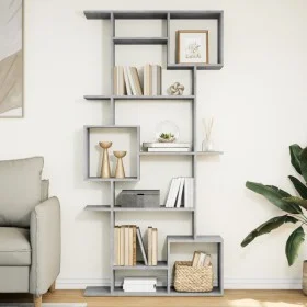 Estantería madera contrachapada gris hormigón 92x29x188 cm de , Librerías y estanterías - Ref: Foro24-3310319, Precio: 117,76...