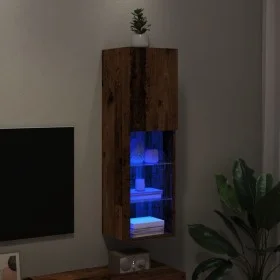 Mueble para TV con luces LED madera envejecida 30,5x30x102 cm de , Muebles TV - Ref: Foro24-857676, Precio: 60,38 €, Descuent...