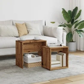 Stackable coffee tables, set of 2, made of aged engineered wood. by , Coffee table - Ref: Foro24-856050, Price: 42,11 €, Disc...