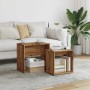 Mesas de centro apilables 2 uds madera de ingeniería envejecida de , Mesas de centro - Ref: Foro24-856050, Precio: 43,35 €, D...