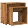 Stapelbare Couchtische, 2 Stück, aus gealtertem Ingenieurholz. von , Couchtisch - Ref: Foro24-856050, Preis: 42,11 €, Rabatt: %