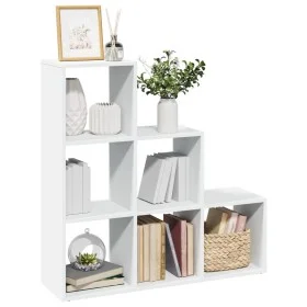 Bücherregal mit 3 Ebenen aus weißem Ingenieurholz, 99x29x99 cm. von , Bücherregale und Regale - Ref: Foro24-857958, Preis: 62...