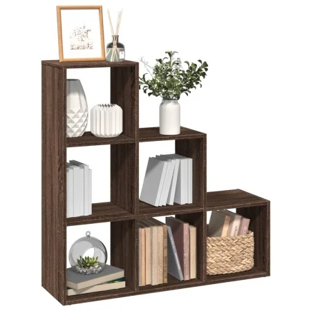 Librería divisor 3 niveles madera marrón roble 99x29x99 cm de , Librerías y estanterías - Ref: Foro24-857964, Precio: 61,83 €...
