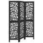 Biombo separador de 3 paneles madera maciza Paulownia negro de , Divisores de ambientes - Ref: Foro24-358749, Precio: 82,52 €...