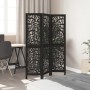 Biombo separador de 3 paneles madera maciza Paulownia negro de , Divisores de ambientes - Ref: Foro24-358749, Precio: 82,52 €...
