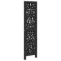 Biombo separador de 3 paneles madera maciza Paulownia negro de , Divisores de ambientes - Ref: Foro24-358749, Precio: 82,52 €...