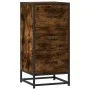 Aparador madera ingeniería y metal roble ahumado 35,5x35x76 cm de , Aparadores - Ref: Foro24-848946, Precio: 63,96 €, Descuen...