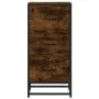 Aparador madera ingeniería y metal roble ahumado 35,5x35x76 cm de , Aparadores - Ref: Foro24-848946, Precio: 63,96 €, Descuen...