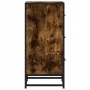 Aparador madera ingeniería y metal roble ahumado 35,5x35x76 cm de , Aparadores - Ref: Foro24-848946, Precio: 63,96 €, Descuen...