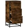Aparador madera ingeniería y metal roble ahumado 35,5x35x76 cm de , Aparadores - Ref: Foro24-848946, Precio: 63,96 €, Descuen...