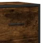 Aparador madera ingeniería y metal roble ahumado 35,5x35x76 cm de , Aparadores - Ref: Foro24-848946, Precio: 63,96 €, Descuen...