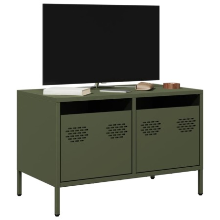 Mueble para TV acero laminado en frío verde oliva 68x39x43,5 cm de , Muebles TV - Ref: Foro24-851236, Precio: 69,53 €, Descue...