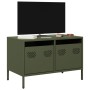 Mueble para TV acero laminado en frío verde oliva 68x39x43,5 cm de , Muebles TV - Ref: Foro24-851236, Precio: 69,53 €, Descue...