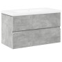 Set muebles de baño 2 piezas madera contrachapada gris hormigón de , Muebles de baño - Ref: Foro24-3324909, Precio: 195,42 €,...