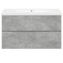 Set muebles de baño 2 piezas madera contrachapada gris hormigón de , Muebles de baño - Ref: Foro24-3324909, Precio: 195,42 €,...