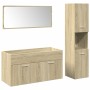 Set de muebles de baño 3 pzas madera contrachapada roble Sonoma de , Muebles de baño - Ref: Foro24-3324994, Precio: 119,61 €,...