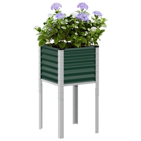 Jardinera de acero verde oliva 45x45x88 cm de , Maceteros y jardineras - Ref: Foro24-4008963, Precio: 38,74 €, Descuento: %