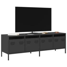 Mueble para TV acero laminado en frío negro 135x39x43,5 cm de , Muebles TV - Ref: Foro24-851304, Precio: 108,23 €, Descuento: %