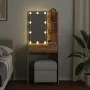Tocador con luces LED roble artisan 60x40x140 cm de , Mesas - Ref: Foro24-857000, Precio: 117,87 €, Descuento: %