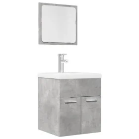 Set muebles de baño 2 piezas madera contrachapada gris hormigón de , Muebles de baño - Ref: Foro24-856368, Precio: 49,65 €, D...