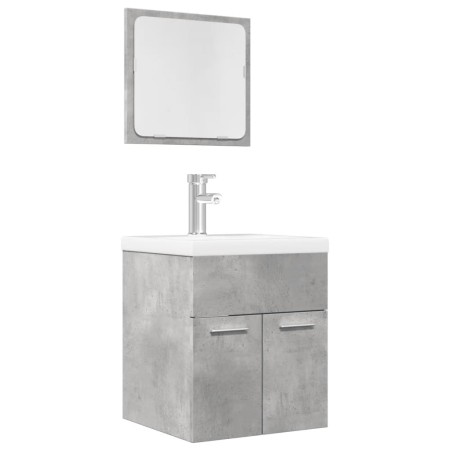Set muebles de baño 2 piezas madera contrachapada gris hormigón de , Muebles de baño - Ref: Foro24-856368, Precio: 50,37 €, D...