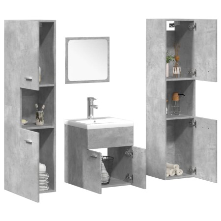 Set muebles de baño 5 piezas madera ingeniería gris hormigón de , Muebles de baño - Ref: Foro24-3324885, Precio: 229,90 €, De...