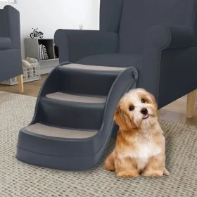 Folding 3-step dark gray dog ladder by , Pet Steps and Ramps - Ref: Foro24-171174, Price: 58,19 €, Discount: %