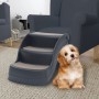 Escalera para perros plegable de 3 peldaños gris oscuro de , Escalones y rampas para mascotas - Ref: Foro24-171174, Precio: 5...