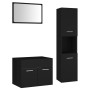 Juego de muebles de baño madera de ingeniería negro de , Muebles de baño - Ref: Foro24-3070956, Precio: 123,93 €, Descuento: %