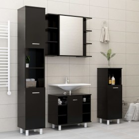Juego de muebles de baño 4 pzas madera ingeniería negro de vidaXL, Muebles de baño - Ref: Foro24-3056899, Precio: 243,91 €, D...