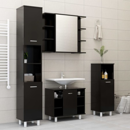 Juego de muebles de baño 4 pzas madera ingeniería negro de vidaXL, Muebles de baño - Ref: Foro24-3056899, Precio: 243,91 €, D...