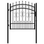 Black coated steel spear point fence gate 103x150cm by , garden gates - Ref: Foro24-151090, Price: 161,62 €, Discount: %